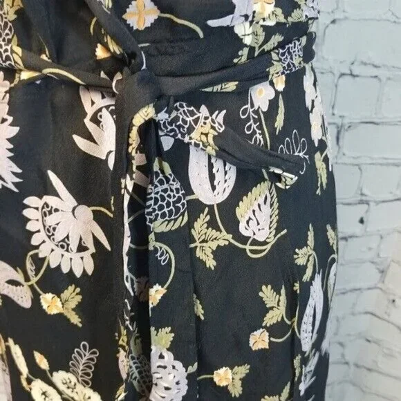 Reformation Penny black floral wrap dress - Picture 5 of 11